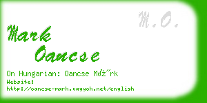 mark oancse business card